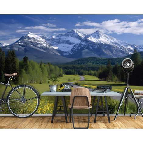 Fototapete Berge Landschaft Natur, für Wohnzimmer und Schlafzimmer, 300 x 210 cm – Komplettset inkl. Kleister & Anleitung (1/5)