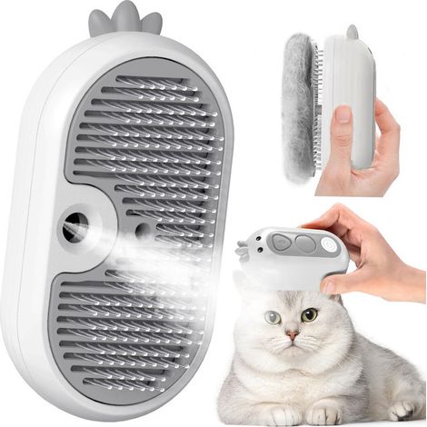 Brosse à vapeur pour animaux, peigne de toilettage avec spray, brosse autonettoyante pour chiens et chats