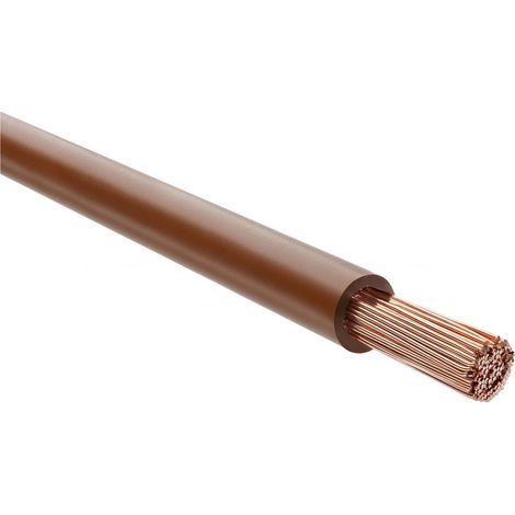 HELU KABEL H07Z-K 90°C 1X6mm² BN (braun) Einzelader halogenfrei braun AD 5,5mm Nennspannung Uo/U 450V/750V - 1 Meter