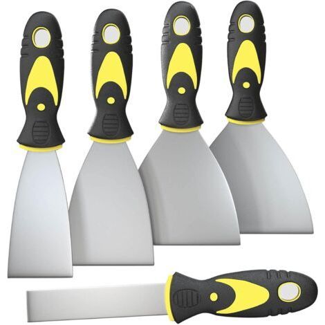 5Pcs Putty Knife, Set, 1\" 2\" 3\" 4\" 5\" Scraper, Spackle Knife, Paint Scraper, Scraper Tool, No Rusting, Perfect For Repairing Drywall, Removing Wallpaper, Mud, Plaster Scraping (1/5)