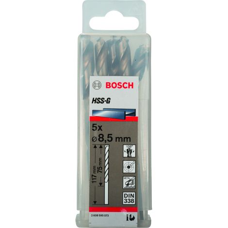 Bosch PRO  Metal HSS-G  Broca espiral  8,5 x  75 x  117 mm  - 2608595073
