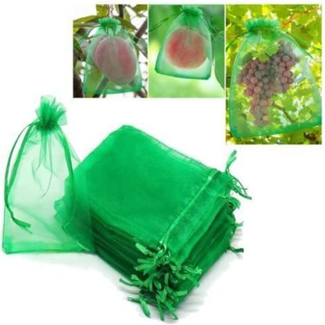 Fruit Protection Bag 30x40cm - Pack of 50, Grape Bunch Net, Organza Drawstring Bag for Garden