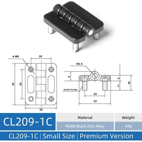 (CL209-1C-HS-XY) Charnière CL209 en acier inoxydable, charnière pour armoire industrielle, charnière pour armoire électrique en alliage de zinc (1/5)