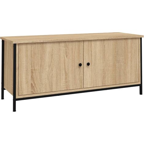 Mobile TV multimediale scaffale TV credenza TV sala da pranzo soggiorno camera da letto con ante rovere sonoma 102 x 35 x 45 cm legno ingegnerizzato marrone 020026899
