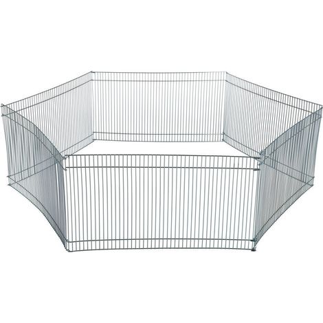 Enclos métal galvanisé Ø90cm – 6 éléments de 48x25cm – Extensible pour petits animaux – Usage intérieur – Trixie (1/5)