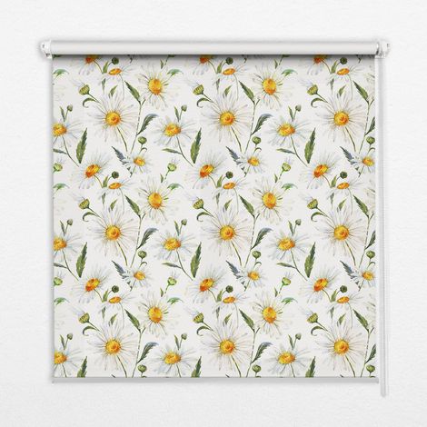 Tenda a Rullo Interna per Finestra - Tenda Filtrante Luce - Tenda Privacy - Tenda Decorativa Rettangolare - Rullo per Interni - (140 cm x 140 cm) - margherite