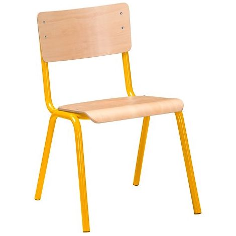 Chaise scolaire SYLLAB Taille 5 - CE2/ CM1 jaune - Lot de 2 - Maxiburo