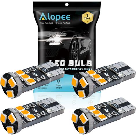 W5W LED 12V Amber Side Marker Light Bulb, Pack of 4 (1/5)