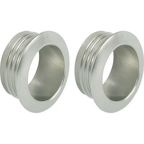 2x Rosace ronde épaisseur 16mm pour serrures espagnolettes ou à appliquer Push Lock mini en plastique Verrou Sécurité Rosette Meuble Porte Tiroir Placard, chromé poli (1/2)