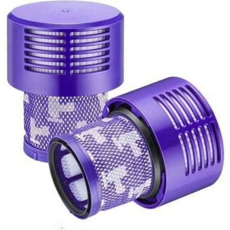Confezione da 2 filtri di ricambio lavabili e riutilizzabili per aspirapolvere senza fili Dyson V10 Cyclone Animal Absolute Motorhead Total Clean Pro Extra con spazzola per la pulizia.
