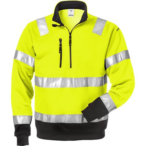 FRISTADS 100134 High Vis Zipper-Sweatshirt Kl. 3 728 SHV Gr. 5XL Warnschutz-Gelb (1/2)