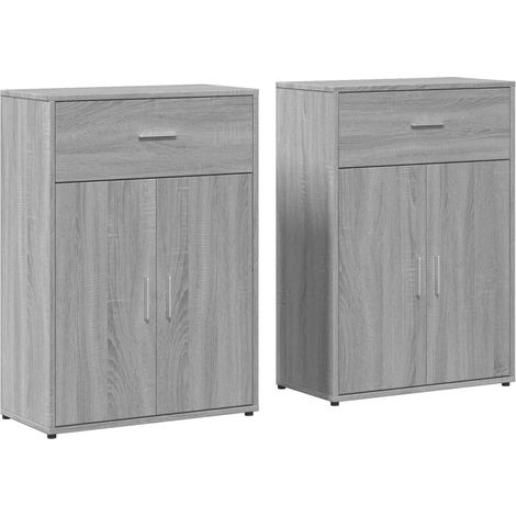 Maison Exclusive - Credenze 2 pz Grigio Sonoma 60x30x84 cm in Legno Multistrato