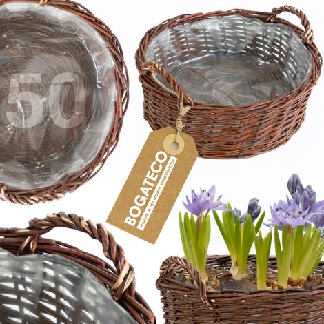 Jardinière Osier Bogateco Ovale 50x50x16 cm Naturel (1/4)