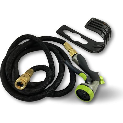 Tuyau d'arrosage extensible rétractable PRO  Pistolet 8 positions - A l'unité - 3 à 7 mètres (1/5)