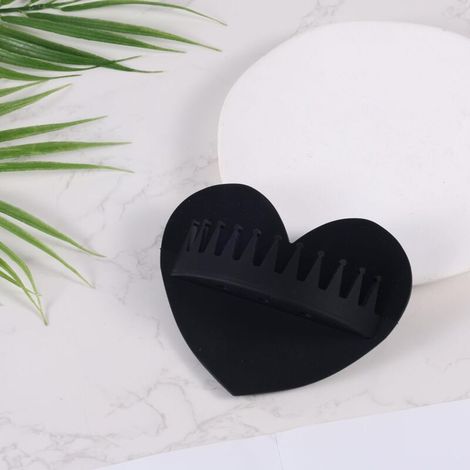 Attrape-cheveux en silicone avec ventouse pour recueillir les cheveux et éviter les obstructions dans les canalisations - 1 pièce, noir (1/5)