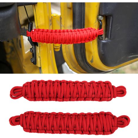 2 Stück Türbefestigungsseile mit Begrenzungsfunktion, passend für Jeep Wrangler TJ 1997-2006, Rot (1/5)