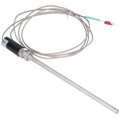 Sonde de température thermocouple type K WRNT-01 blindée fil gainé mesure 0-800°C longueur 200mm robuste industrielle (1/5)
