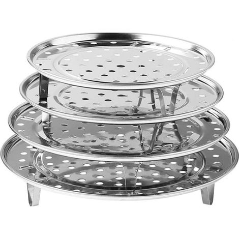 Panier Vapeur Acier Inoxydable – Lot 4 – Diamètres 7,6/8,5/9,33/10,23″ – Wok/Marmite (1/5)