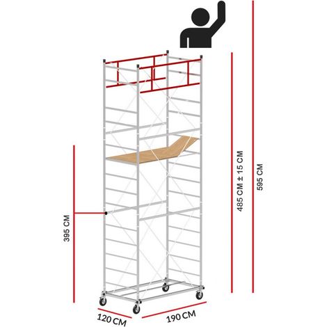 Echafaudage M5 LUX (Hauteur de travail 5,95 m)