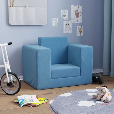 Canapé-lit,Canapé convertible pour enfants Bleu Peluche douce CFW67392 (1/5)