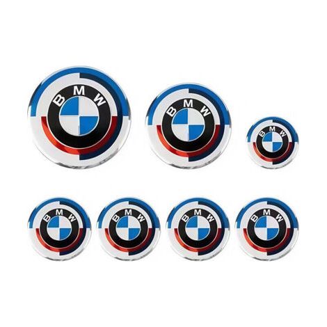 Applicable au logo BMW Série 7, au logo avant et arrière en édition limitée exclusive du 50e anniversaire, au logo du volant et à l'enjoliveur
