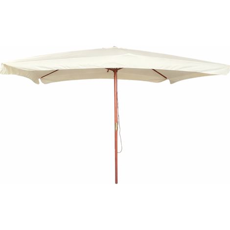 OMBRELLONE RETTANGOLARE IN LEGNO mt 2 x 3 - palo mm 48 - 6 stecche - bianco - LIF