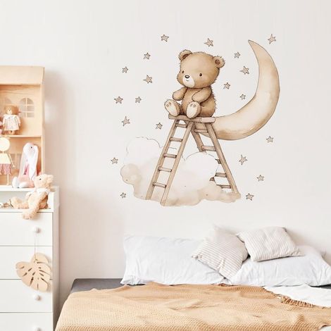 Adesivi murali a forma di orsacchiotto per la cameretta dei bambini.