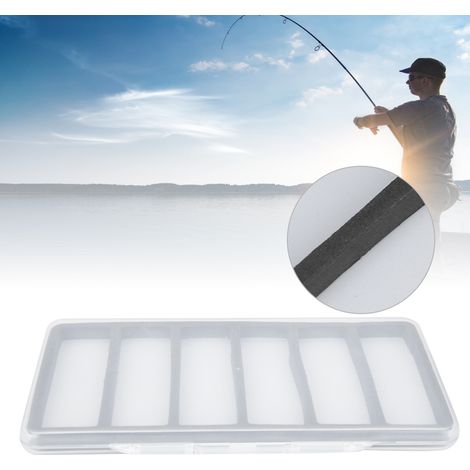 Boîte de rangement magnétique ABS pour mouches de pêche avec mousse et 6 compartiments pour hameçons et leurres (1/5)