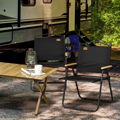 Silla plegable exterior portátil set 2 negra OKMYHOME (1/3)