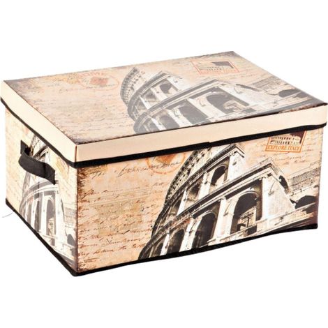 Contenitore organizer Colosseo in ecopelle, 31x5H22 cm