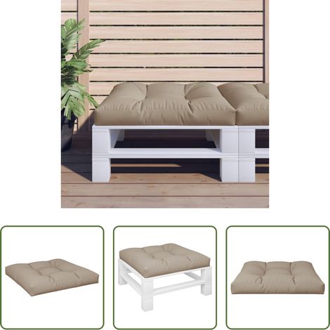 Coussin de jardin - Coussin de palette taupe 70x70x12 cm tissu (1/5)