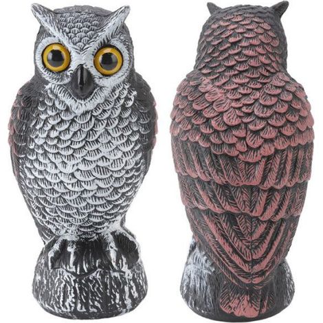 Dissuasion des oiseaux de hibou, leurres de hibou en plastique de jardin pour effrayer les oiseaux, crème solaire, faux oiseau de (1/4)