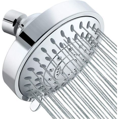 [NEVER USED] 4-inch High Pressure Shower Head, 5-Speed Upgrade Fixed Shower Head, Rainfall, Silver (1/4)