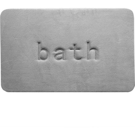 Tapis de sol de salle de bain Modèle A, tapis absorbant l'eau, antidérapant, gris doux (1/5)