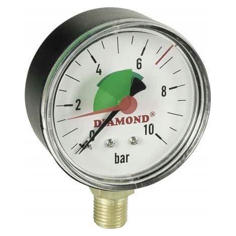Manometer-Druckmessgerät Ø 63 mm, Messbereich 0-10 bar (1/2)