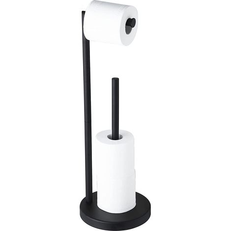 Freistehender Toilettenpapierständer mit einer Kapazität von 3 bis 4 Jumbo-Rollen, hergestellt aus rostfreiem, gebürstetem, vernickeltem Edelstahl, mit Reservefunktion. (1/5)