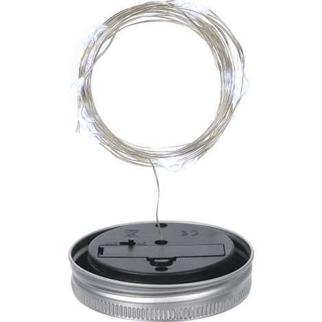 Lanterne solaire en bocal Mason avec couvercle étanche, guirlande lumineuse féérique en fil de cuivre, décoration extérieure pour terrasse et jardin. (1/5)