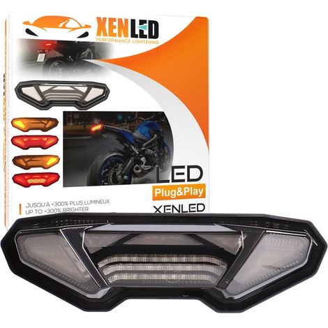 Feux arrière LED + Clignotants compatible Yamaha - MT09 2013-2016 Tracer 2015-2020 MT10 2016/2020 - Fumé - Homologué E24