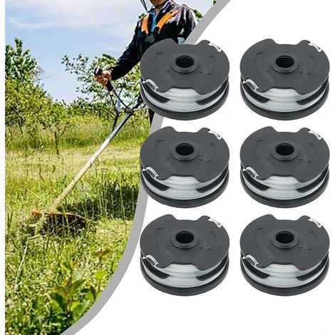 6er-Packung Fadenspulen für Parkside Akku-Freischneider – Ersatzfadenkappe kompatibel mit Prta 20-Li A1 B2 C3 – 2 x 4 m – Nylon – 1,6 mm – Einfache Montage – Für Garten und Hof (1/5)