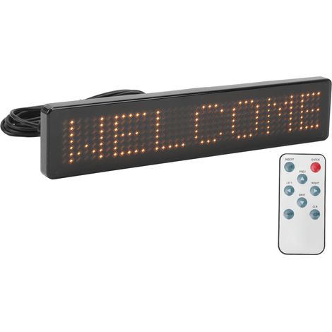 Panneau LED matriciel Z741Y Jaune programmable avec télécommande pour affichage défilant en vitrine bar hôtel voiture (1/5)