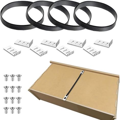 Kit de réparation de tiroir 4 pièces Fixation rapide pour tiroirs affaissés ou cassés, supports de tiroir pour le fond des tiroirs affaissés, sangles de renfort et supports pour chambre à coucher (1/5)