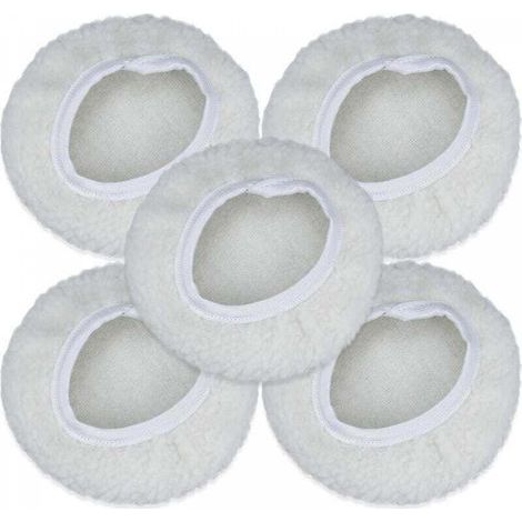 Lot de 5 Bonnet de Polissage, 125-150mm Kit Auto Disque Polissage Bonnet en Laine Tampons de Cirage pour la Plupart des Polisseurs de Voiture (1/5)