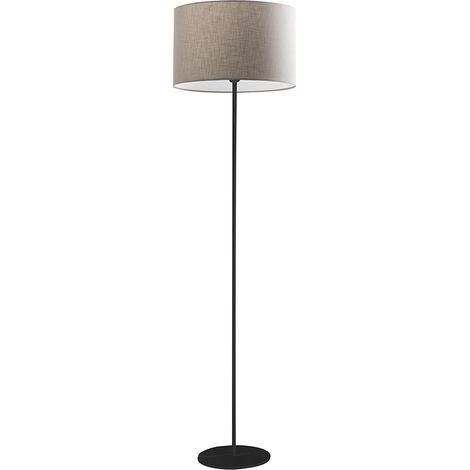 Vivien Piantana Nera - Lampada da Terra con Paralume Cilindrico Avorio, Attacco E27, Potenza 75W, Grado IP20, Altezza 48cm - Rossini (1/5)
