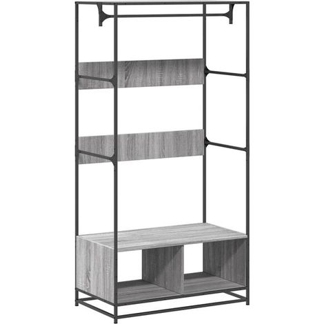 Meuble gris Sonoma, dimensions 90x50x180 cm, en bois d'ingénierie. (1/5)