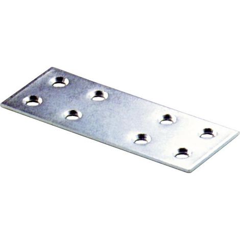 Piastrina per Giunzione Diritta in Acciaio Zincato mis.6x3 cm larg. 30 mm 50 pz