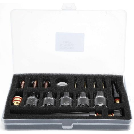 Kit d'accessoires pour chalumeau de soudage : bécher en verre, buse, jeu de pinces pour électrode en tungstène, guide pour WP9/20 (1/4)