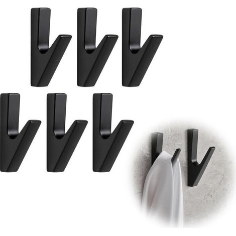 Lot de 6 crochets muraux mats à visser pour panneaux acoustiques - Pour salon, chambre à coucher, salle de bain et cuisine, vestiaire, vestes, chapeaux