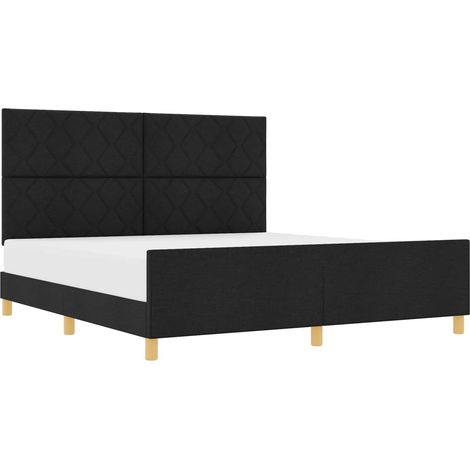 Maison Exclusive - Bettgestell mit Kopfteil Schwarz 180 x 200 cm (1/5)