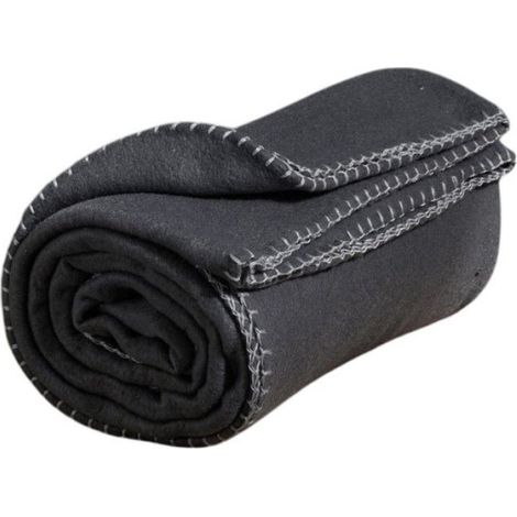 Plaid polaire uni BIEN AU CHAUD - - Gris anthracite 125x150cm (1/4)