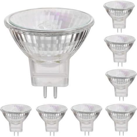 Ampoules halogènes MR11 GU4 12V 20W - Blanc chaud - Pack de 8 (1/4)